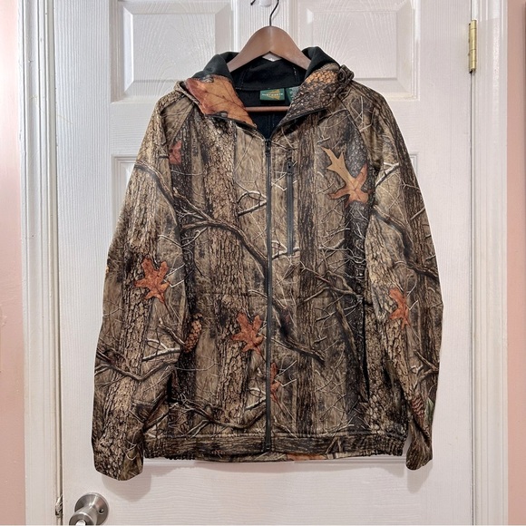 Huntworth Camouflage Lined Men's Jacket With Hood Zippered Front NWOT Size Large - Picture 1 of 6